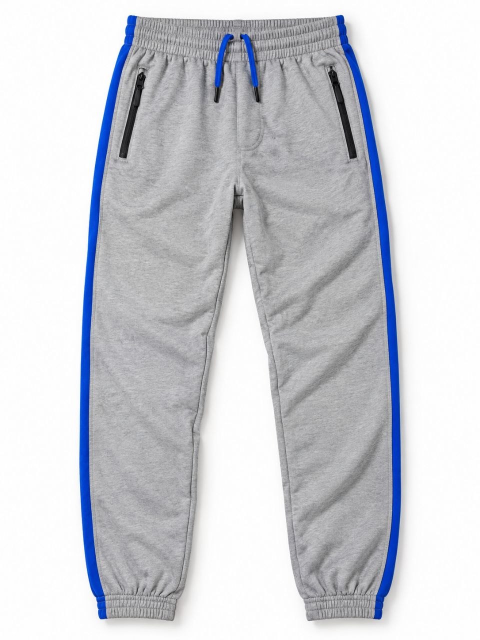 Men's Maroon Athletic Track Pants with Side Stripe & Zipper Pockets | Functional Training Joggers